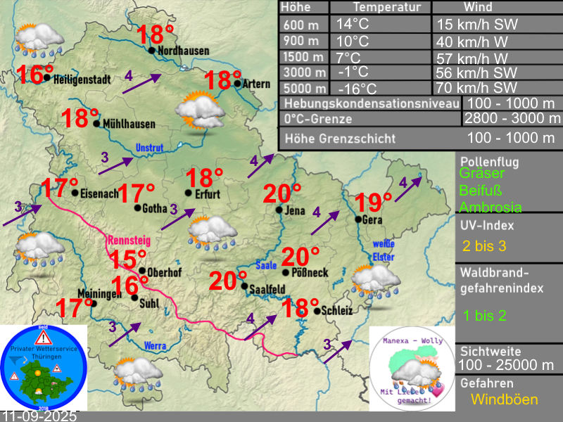 Wettervorhersage Thüringen 