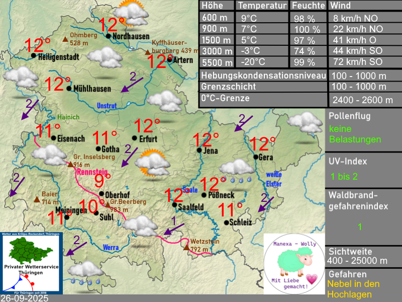 Wettervorhersage Thüringen 