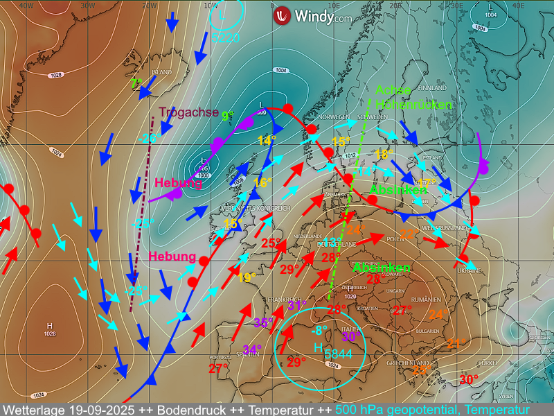 Wettervorhersage Thüringen Wetterlage Isobarenkarte 