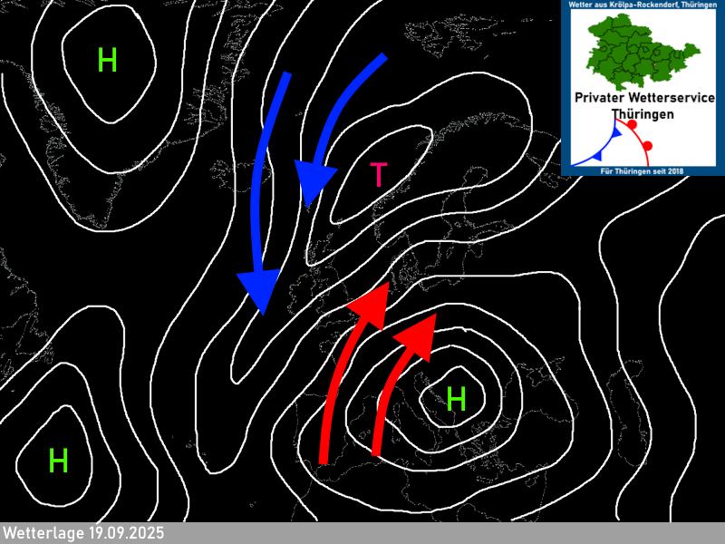 Wettervorhersage Thüringen Wetterlage Isobarenkarte 