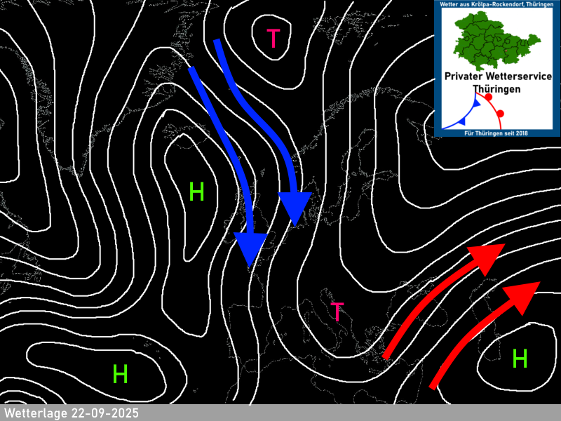 Wettervorhersage Thüringen Wetterlage Isobarenkarte