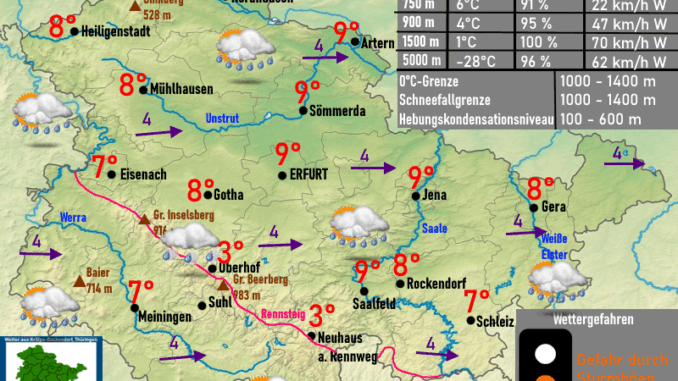 Die Wettervorhersage Thüringen