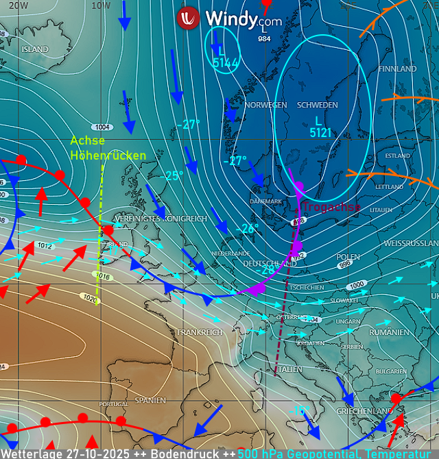 Wettervorhersage Thüringen Wetterlage Isobarenkarte