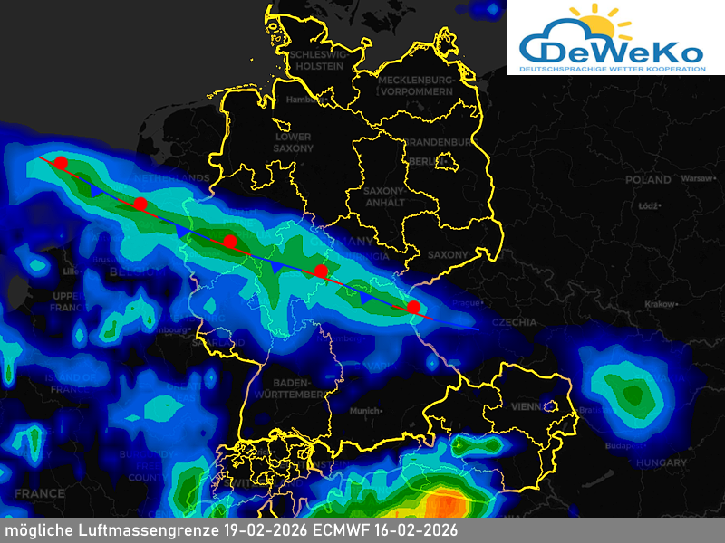 Wetterlage Niederschlag 19-02-2026 ECMWF 