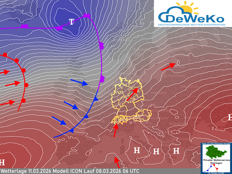 Wetterlage Mittwoch den  11.03.2026