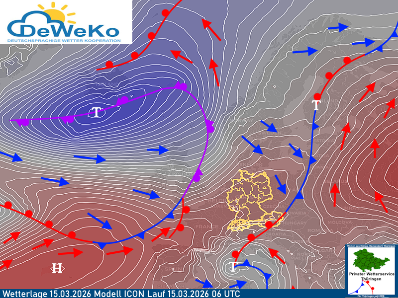 Wetterlage Sonntag den 15.03.2026