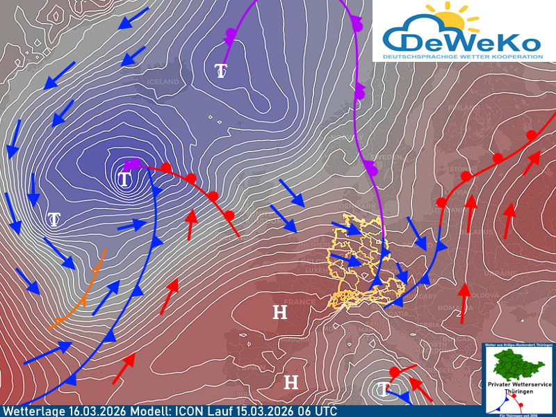 Wetterlage Montag den 16-03-2026
