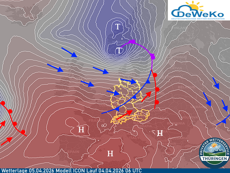 Wetterlage Ostersonntag 05.04.2026