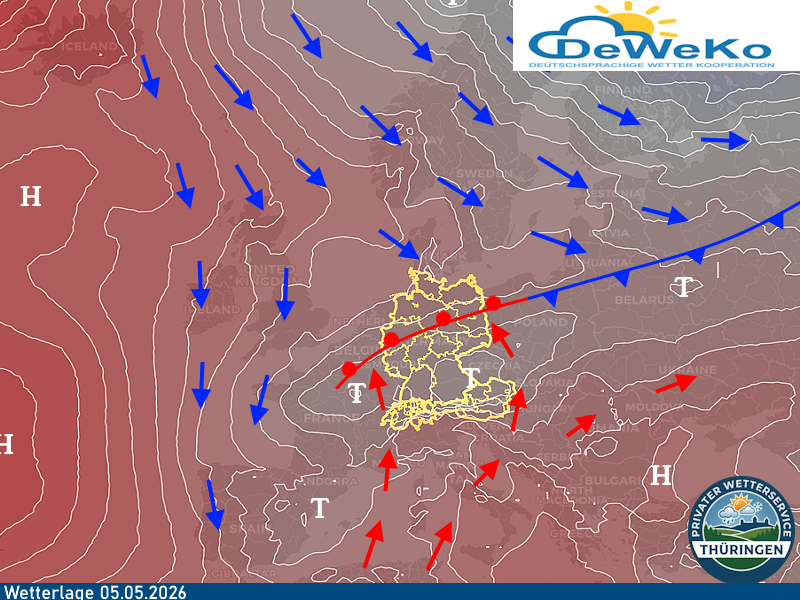 Warnlage Deutschland Wetterlage Isobarenkarte