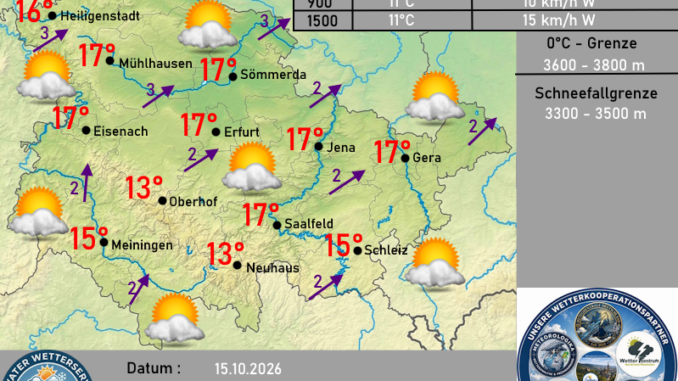 WettervorhersageKarte Thüringen