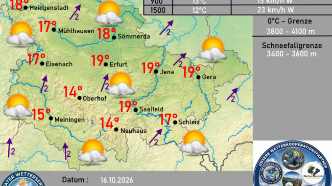 Wetterkarte Thüringen